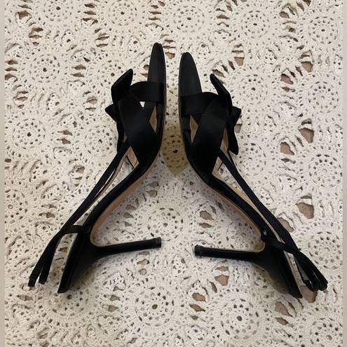 Kate Spade strappy heels black satin size 7.5