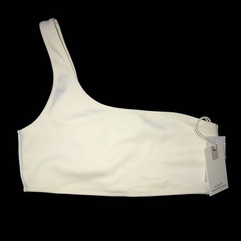 Good American  Women's Ivory Always Fits One Shoulder Bikini Top Size 2 (US M)