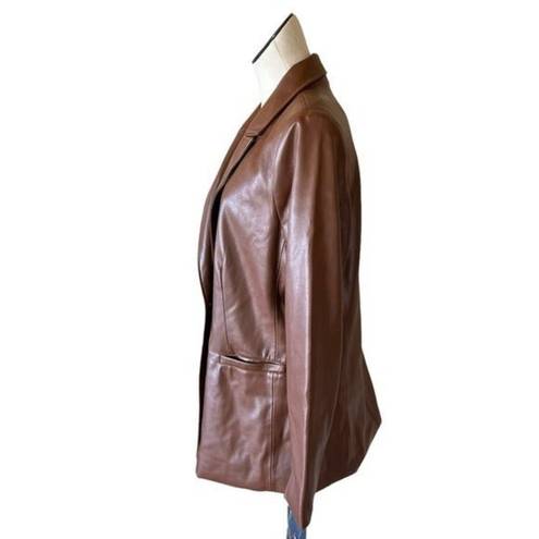 Marc New York NWT  ANDREW MARC FAUX LEATHER ONE BUTTON BLAZER JACKET LARGE