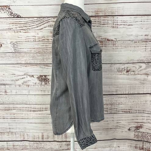 The Kooples  Gray Denim Button Down Shirt, EUC, Size Small, MSRP $228