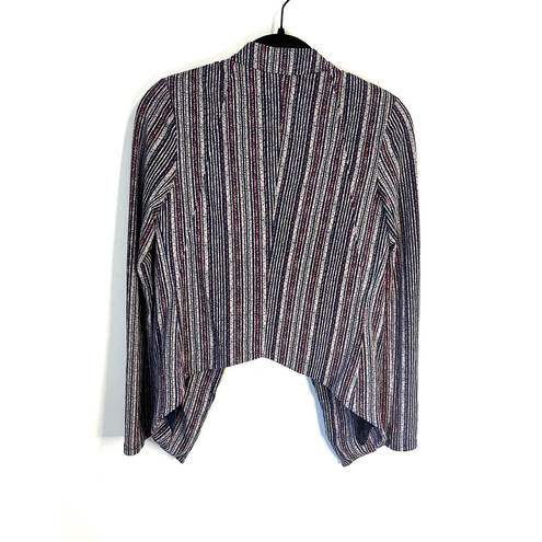 BCBGeneration  Stripe Open-Front Blazer Collarless Shoulder Pads sz. S