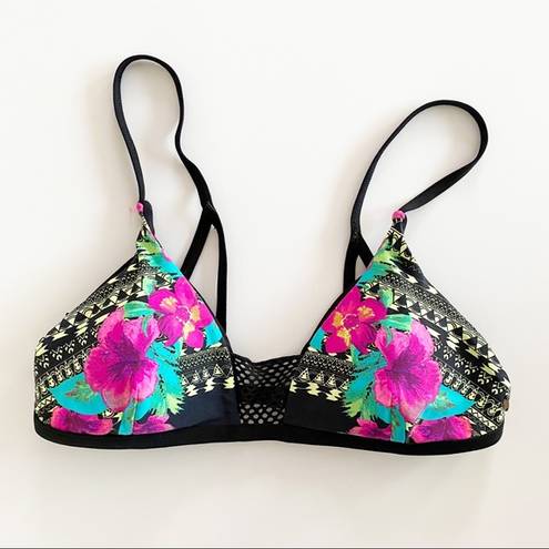 Rip Curl  Floral Mesh Bikini Top Size Small