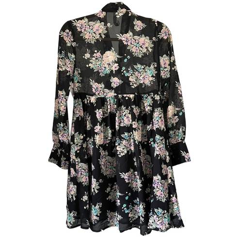 Ban Jara NWT,  Floral Babydoll Mini Dress, Sz XS