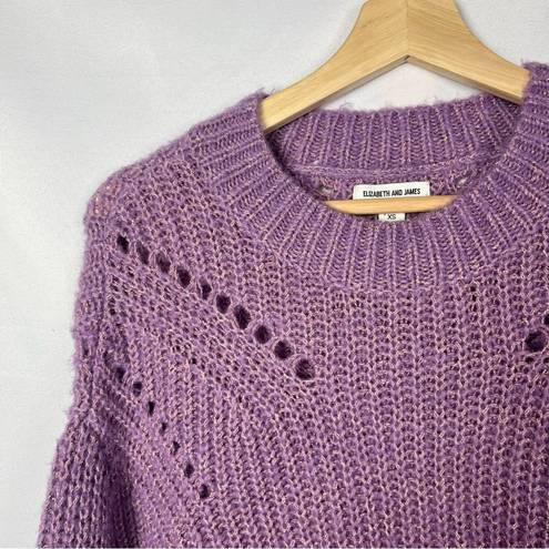 Elizabeth and James  Purple Shimmer Crewneck Sweater XS