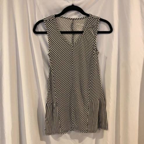 The Moon Half Black & White Striped Sleeveless Knit Blouse