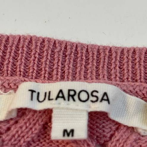 Tularosa Revolve  Pink V-Neck Crop top dusty rose flutter sleeve Sweater medium