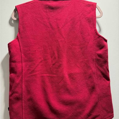 Woolrich Maroon Burgundy Fleece Zipper Front Vest Jacket Size Small to Medium