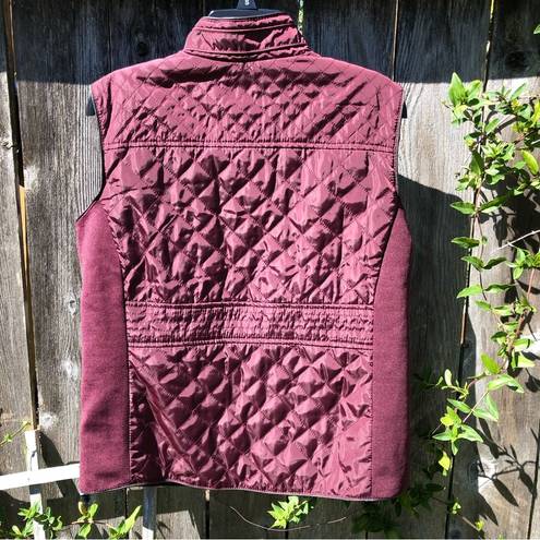 Cavalini Burgundy Quilted Sherpa Lined Gold Hardware Vest L