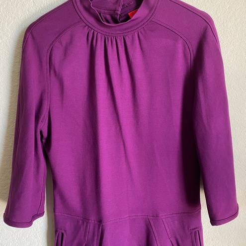 Zac Posen  Z Spoke Plum Mock Neck Jersey Knit Dress Size S