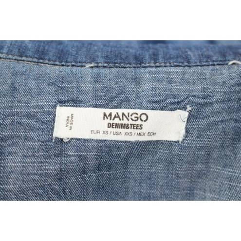 Mango ladies  long jean jacket size XXS
