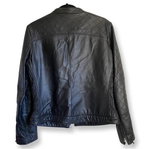 Moda Vintage  International Black Leather Motorcycle Jacket