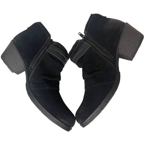 Earth Origins  Women's Oakland Odel Ankle Bootie Black Suede Size 10M NWOB