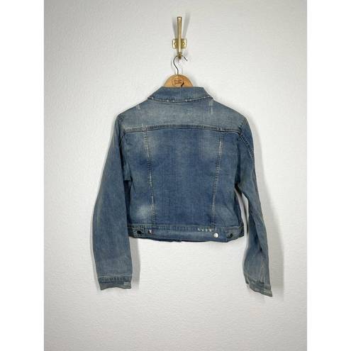 Elizabeth and James Textile  Denim Jean Trucker Jacket Size Large L