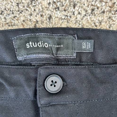 Torrid Studio Luxe Ponte Pants Black Skinny Mid Rise Stretch Ankle Size 16R