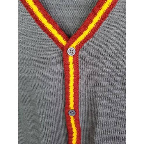 Harry Potter Wizarding World Gryffindor  Cardigan LARGE Sweater Button Down Gray