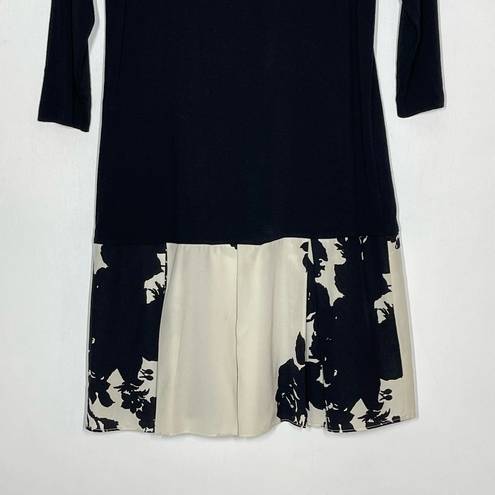 Bailey 44 Lorax Floral Skirt Dress Womens SZ Small Black 3/4 Sleeve Party Casual