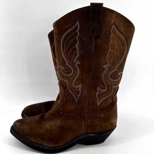 Shyanne  Donna Embroidered Western Boots Leather Classic Cowgirl Heeled Brown 9