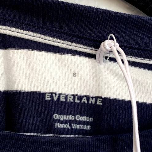 Everlane NWT  The Organic Cotton Relaxed Long Sleeve Tee in Navy Stripe