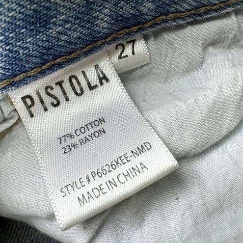 Pistola  Jeans Womens Size 27 Straight Distressed High Rise Light Wash Chic Mom