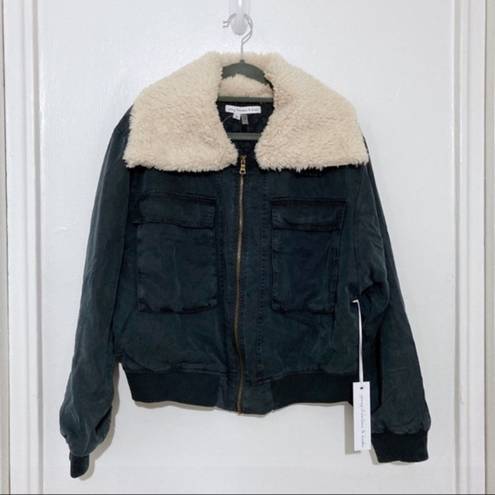 Young Fabulous and Broke  Earhart Sherpa Collar Cropped Puffer Jacket Size L NWT