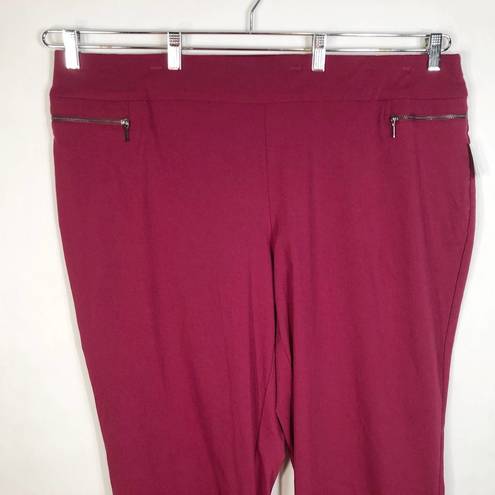 Dress Barn  Womens Plus Size 26W Pants Maroon Red Pull On Stretch Career Wear 839