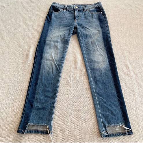 White House | Black Market  Blue Denim Tuxedo Straight Crop Jeans - Size 00