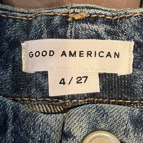 Good American  Style GCRH086TFT Good Classic Crop Raw Hem Slim Jeans Size 4/27