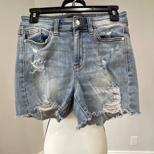 Judy Blue  paint slash distressed shorts in a size small