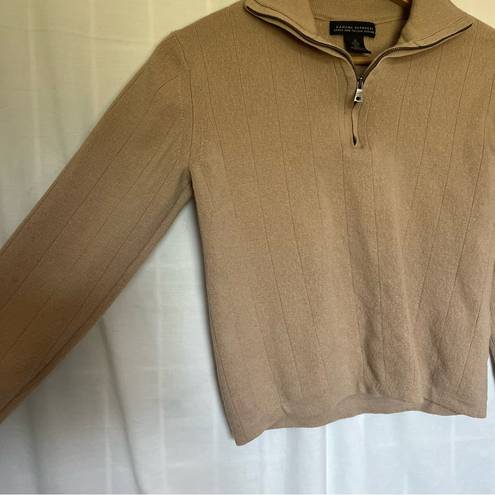 Banana Republic extra fine merino wool quarter zip funnel neck sweater neutral