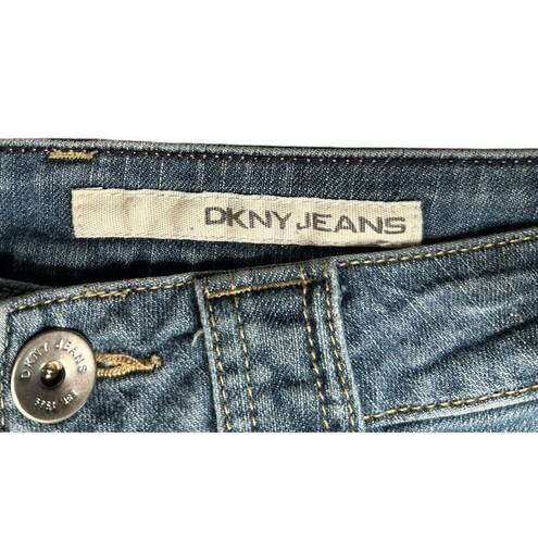 DKNY Vintage Y2K  Mid Rise Boot Cut Jeans with Stretch Slight Distressing Size 6