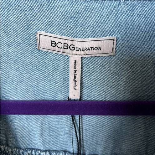 BCBGeneration NWT  cropped denim jean jacket size large!