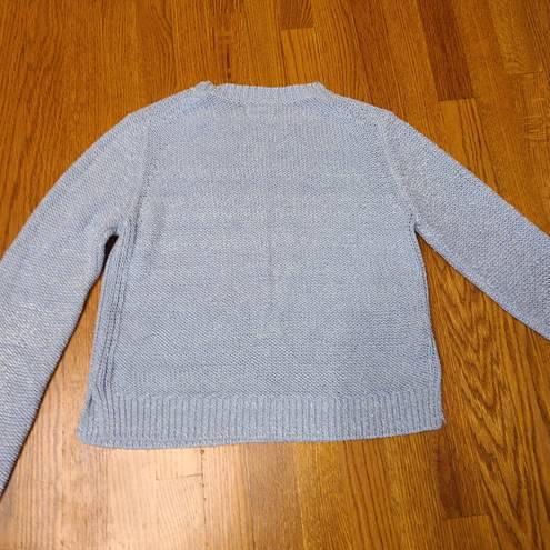 Lou & grey  Sweater Women's Medium Pullover Baby Blue Chunky Knit Scoop Neck