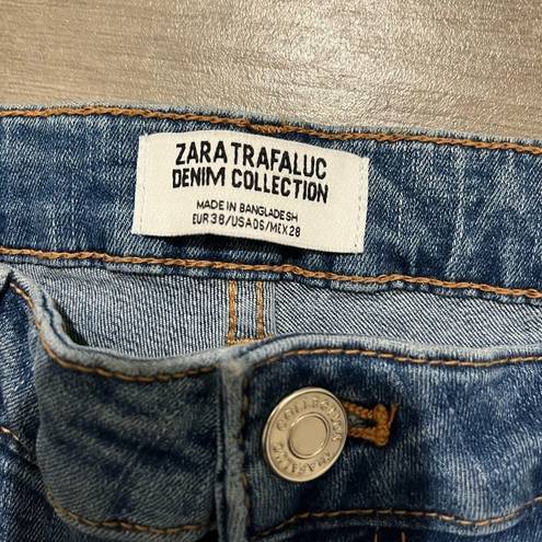 ZARA  trafuluc denim skinny jeans size 6 distressed