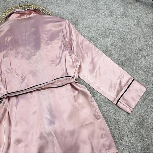 Mulberry THXSILK Women’s 19 Momme Mini Robe 100%  Silk Lotus Pink Size M