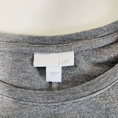 J.Jill  100% Cotton Heather Gray Pocket Oversized Sweatshirt