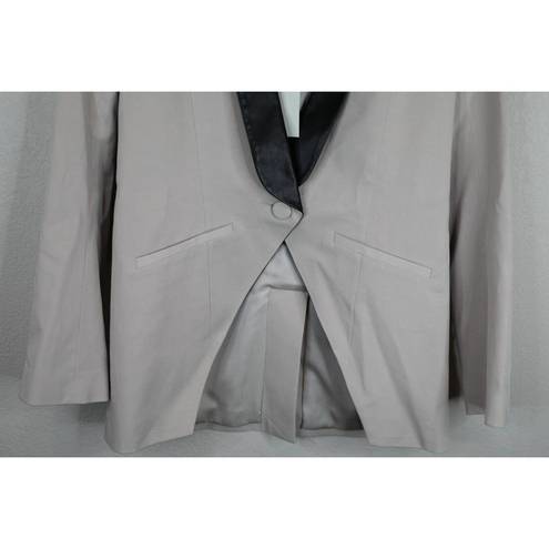 Michelle Mason Mason by  Womens Blazer Jacket 6 Beige Black Single Vent