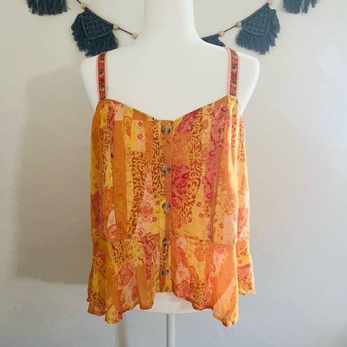 Pilcro Anthropologie Abstract Peplum Tank