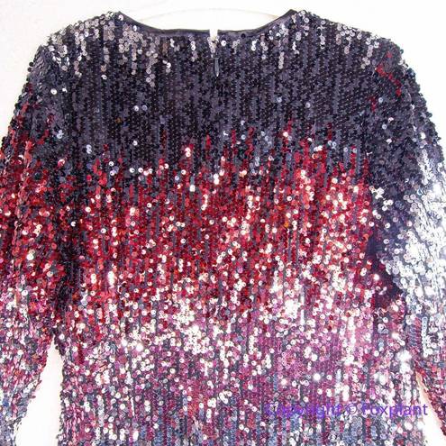 City Chic NEW  Irresistible Sequin Long Sleeve Faux Wrap Dress, red silver, 18