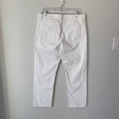 The Loft  White Straight Crop Jeans in size 12   