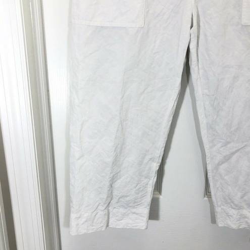James Perse Standard  Women's White Lined Cropped Button Fly Pants Size 26