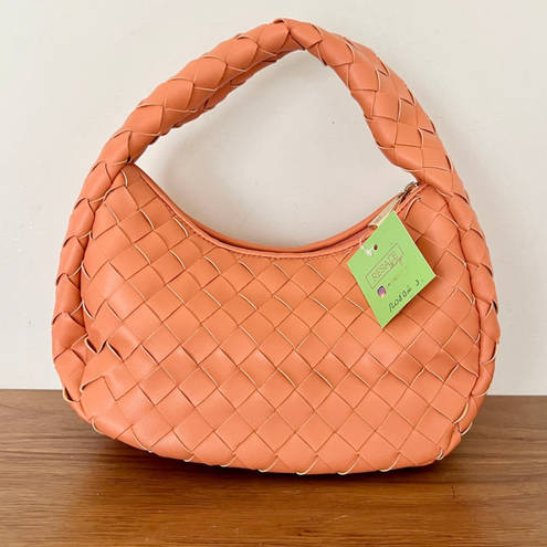 Anthropologie NWOT By  Leather Woven Top handle Bag Orange Women's