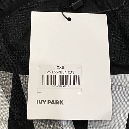 Ivy Park NWT  Black Festival Tulle Top XXS