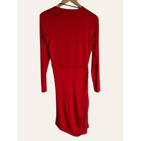 Michelle Mason  REVOLVE Red Long Sleeve Mini Bodycon Dress Size L
