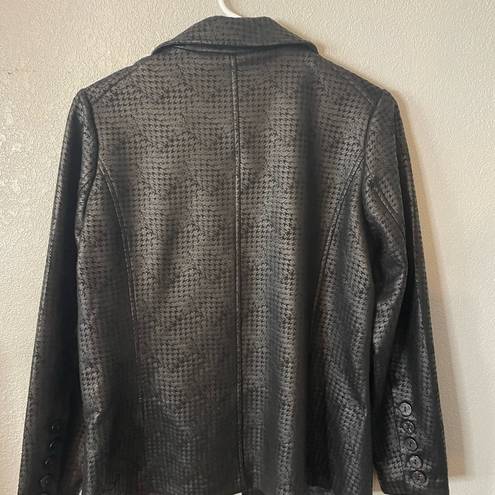 Houndstooth NWT APNY Vegan Leather Blazer  Black Size M