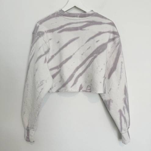 Good American  Cropped Tie Dye Oversize Crewneck Pullover Sweatshirt Size 1 Small