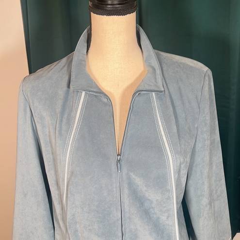 Norton Mcnaughton  Women's Blue Suede Feel Zip Up Long Sleeve Sports Jacket 8