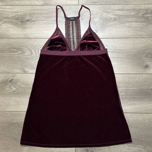 Bordeaux Etam Velvet Cgemise  Grenat Red Slip Size Small