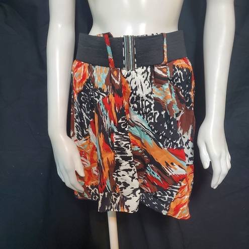 Tracy Evans HP!  Multicolored Tribal Print Skirt & Belt