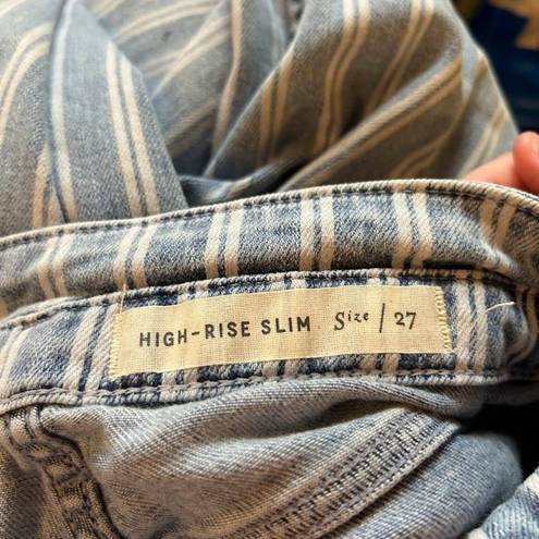 Pilcro and the Letterpress Anthro  Jeans Size 27 High-Rise Slim Striped Acid Wash