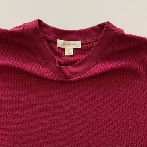 Treasure & Bond | Magenta Waffle Knit Thermal Shirt Medium